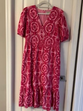 Adelyn Rae Pink and Dark Pink Midi Dress